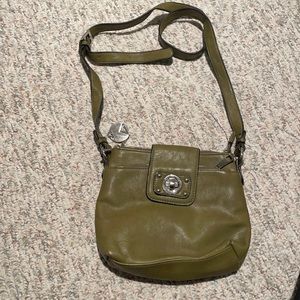 Green leather bag